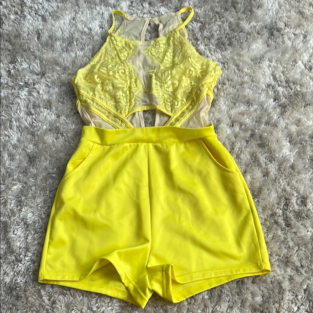 Yellow Lace Romper